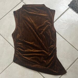 Lulu's Brown Velvet Sleeveless Top